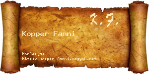 Kopper Fanni névjegykártya