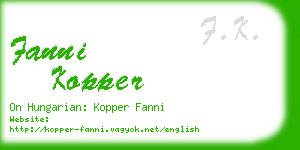 fanni kopper business card